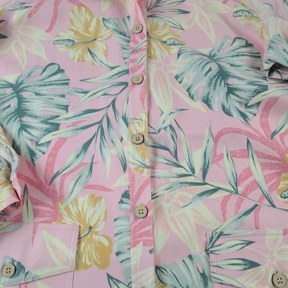 Vintage Natural Elements Wmn's Size 12 100% Silk Hawaiian Print Shacket *No Belt - Picture 8 of 11